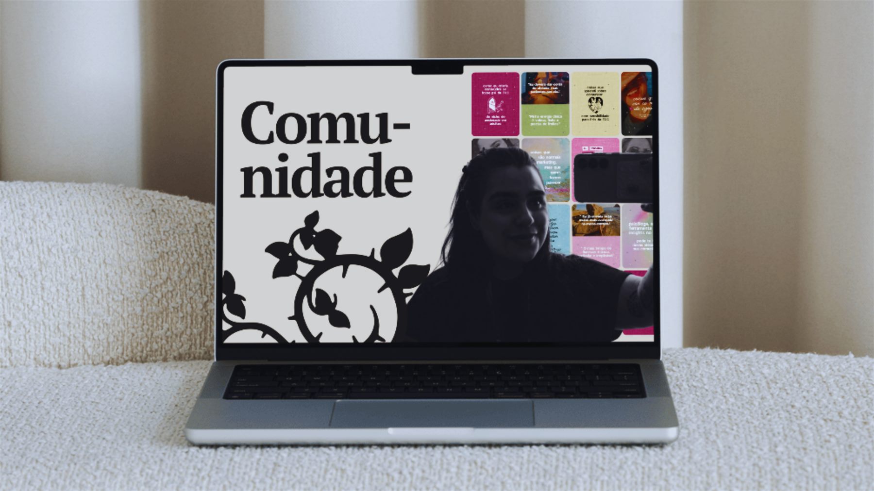 Mockup da Comunidade em um laptop