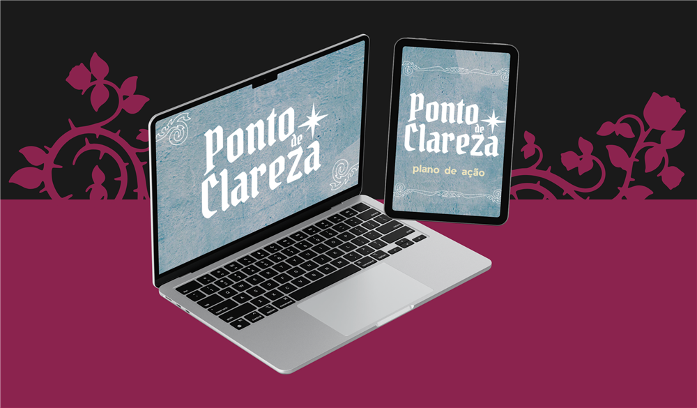 Mockup do Ponto de Clareza em um laptop e tablet