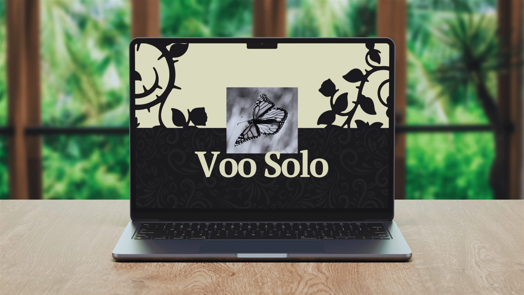 Mockup do Voo Solo em um laptop